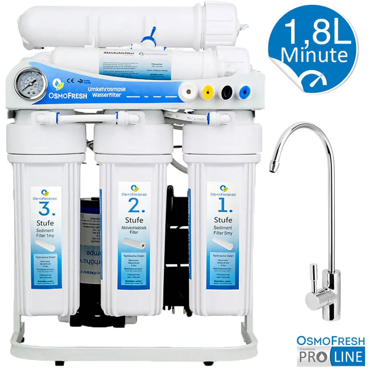 Osmoseanlage Proline X3 – Hochleistungsfilter mit 750 GPD und 1,8 L/min